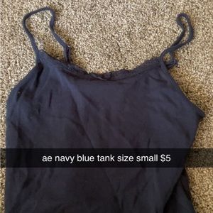 Navy blue American Eagle tank with lace